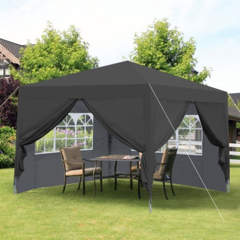 ZUN Outdoor 10x 10Ft Pop Up Gazebo Canopy Tent Removable Sidewall with Zipper,2pcs Sidewall with W419P147521