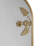 ZUN Arched Metal Floral Wall Mirror B035129256