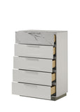 Mist Chest Two-Tone High-Gloss Marble & Lacquer Finish with Five Smooth-Glide Drawers, G150108673