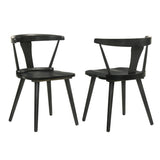 2 Pieces Set Dining Side Chair Rustic Modern Farmhouse Design Retro Design Easy to Assembly W2537P211112