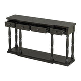 U_STYLE Retro Senior Console Table for Hallway Living Room Bedroom with 4 Front Facing Storage WF312987AAB