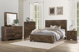 ZUN Rustic Brown Finish Dresser with Storage Drawers Clipped Corners Transitional Style Wooden Bedroom B011P186839