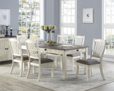 Antique White Finish Dining Side Chairs Set of 2pc Fabric Upholstered Casual Style Dining Room B01165226