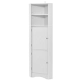 ZUN Tall Bathroom Corner Cabinet, Freestanding Storage Cabinet with Doors and Adjustable Shelves, MDF WF293800AAK