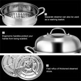 Stainless Steel Multi-Cook Steamer - 3-Tier Design with Reflux Steaming Grids, 8QT Bottom Pot, 98847665