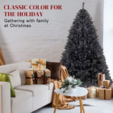 ZUN 6ft 1150 Branches PVC Christmas Tree Black 75974042