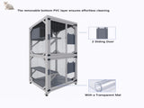 71.2" Tall Outdoor Cat Enclosure Catio with Wheels, Wooden Cat Cage, Multi-Level Cat House with 54082704