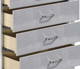 Glamourous Silver Finish 1pc Chest of 5x Dovetail Drawers Faux Alligator Embossed Fronts Bedroom B01156436