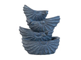 13.4x9.4x21.5" Decorative 4 Tier Blue Nautilus Shell Water Fountain with Light for Indoor Outdoor W2078138946