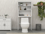 Over The Toilet Rack 2 -Tier Toilet Bathroom Spacesaver Storage Shelf with 2 Doors Wood Storage W282P423742