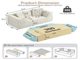3-in-1 Convertible Sofa Bed, 79.5" Modern Deep Seat Couch with 2 Pillows, 3-Seater Sofa, Sparkling W3219P369307