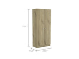 Buxton Rectangle 2-Door Storage Tall Cabinet Light Oak and Black Wengue B06280490