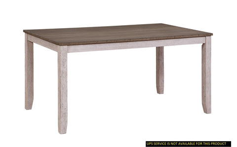 ZUN Transitional Design Rectangular 1pc Dining Table Grayish White and Brown Finish Furniture B01160583