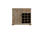 ZUN Farmhouse Liquor Cabinet Bar Cabinet with 2 Drawers, Wine Bar Cabinet with Removable Wine Racks W1758P210364