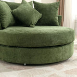 Orisfur. 360&deg Swivel Accent Barrel with Storage Ottoman & 4 Pillows, Modern Chenille Leisure WF323718AAF
