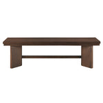 ZUN Walnut Finish Wood Bench 1pc V-Angled Design Base Dining Bench Modern Furniture B011P240203