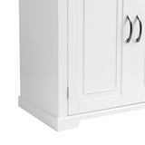 ZUN Bathroom Storage Cabinet with Doors and Drawer, Multiple Storage Space, Adjustable Shelf, White 47035858