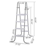 4-Step 52in Pool Ladder Iron Grey Frame White Steps 98777965
