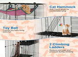 3Tier Wire Cat Playpen Cage, Modular Pet House with Hammock, Toy Ball, 3 Doors & 2 Ladders, for 59844447