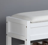 ZUN Rouen Seating Bench with Shoe Storage, White T2574P164221