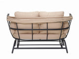 2-Person Outdoor Swing Chair with Adjustable Canopy, Modern Egg Shaped Rocking Lounge Chair with W3990P430773