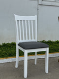 Dining Room Furniture White Finish Set of 2 Seating Chairs Cushion with Grey Color Seats Wooden Back W2170P208375