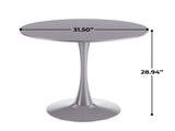 31.5" GREY COLOR TOP Tulip Table Mid-century Dining Table for 2-4 people With Round Mdf Table Top, W234P405191