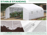 Outdoor Walk-In Tunnel Greenhouse Hot House with Roll-up Windows, Zippered Door, PE Cover 11.5' x 11285421