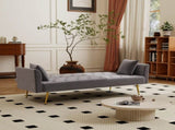 Modern convertible 72 inch foldable sleeper sofa with tufted, American retro style, made of gray W2353P399461