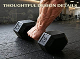 2 X 15lbs Hex Dumbbell Set for Home Gym Workout Rubber Weights with Non-Slip Handles Anti-Roll 92492418