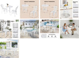 3 PCS Outdoor Set, All-Weather Cast Aluminum Rose Table and Chairs Set of 2, Patio 58855132