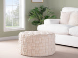Round 24" Ottoman in Cream Velvet B202P223703