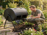 Dual Chamber Compost Tumbler 37.5Gal 360&deg Rotating Compost Bin with Stirring Blades for 55876880
