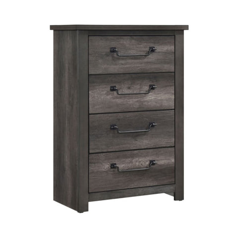 ZUN Gray Finish 4-Drawers Storage Chest 1pc Wooden Furniture Traditional Design B011P227526