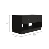Uranus Storage Bench, Two Drawers, Two Open Shelves, Black B097133194