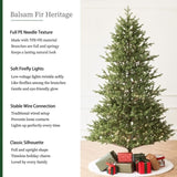 Balsam Fir Heritage 6.5ft Christmas Tree Pre-Lit Artificial Full with 3,025 Branch Tips & 991 20531170