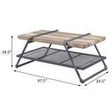 Oak and Sandy Grey 1-shelf Coffee Table B062P186437