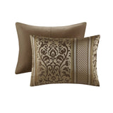 6 Piece Jacquard Comforter Set with Throw Pillows-Full/Queen B035P280388