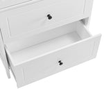 ZUN Bathroom Storage Cabinet, Cabinet with Two Doors and Drawers, Adjustable Shelf, MDF Board, White 98836434