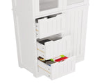 3-Door 3-Drawer 4-Layer Bathroom Cabinet, White 79610035