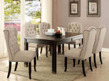 Rustic Style 2pc Side Chair Button Tufted Nailhead Trim Wingback Antique Black And Beige Finish B2741P408973