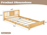 Twin Size Platform Bed Frame Headboard, Solid Wood Low Profile Platform Bed Frame, Floor Bed W1580P438799