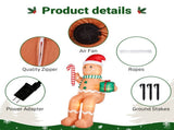 10.2FT Christmas Inflatable Sitting Gingerbread Man with 6 LED Lights, 210D Polyester, Drawstring 47332892