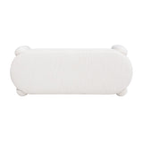 Hugo 49" Oval Fully Upholstered Bench, Milk Cream White Boucle B2719P238467