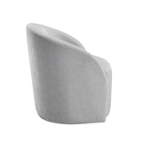 Light Gray Boucle Swivel Barrel Chair 1pc Solid Wood Durable Contemporary Living Room Furniture B011P305081