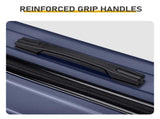 ABS Trolley Case 20in 24in 28in 3PCS Suitcase Set Vertical Striped Frosted Case Suitcase Navy Blue 72068211