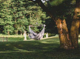 Striped Hammock Chair Hanging Rope Swing Chair, Anti Slip Steel Spreader Bar 53238711