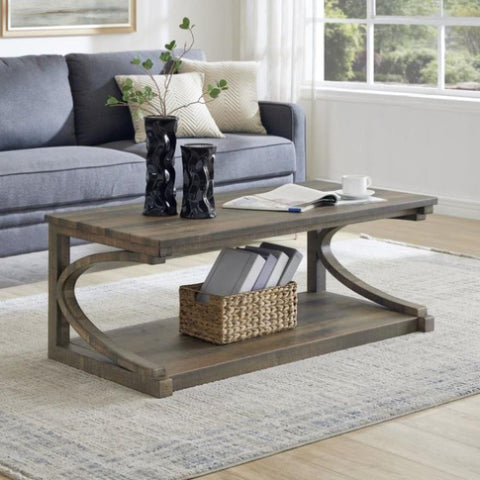 ZUN Unique coffee table, solid 48 inch modern coffee table modern center table with storage, solid W1781P178576