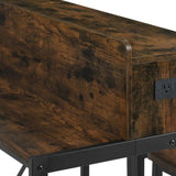 59 inch bar table, dining table, sofa table with power socket and LED light, 3 saddle stools, W2972P313231