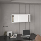 Note 32"W x 13" H Wall Cabinet with Sliding Doors , Wall Shelf, Storage Cabinet, Bedroom, Office, B200P239113